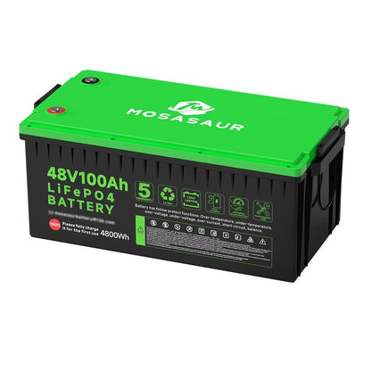 Mosasaur 48V 100AH Golf Cart Battery Built-in 200A Smart BMS with 18A Charger, LifePO4 Lithium iron Battery Replacement For Golf Carts