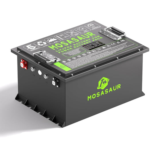 Mosasaur 36V 38.4V 105AH Bluetooth Lithium Golf Cart Battery, Built-in Smart 200A BMS with Touch Monitor and 20Amp Charger, APP Supported, MAX 7680W, 4000+ Cycles Charging, Designed for Golf Carts